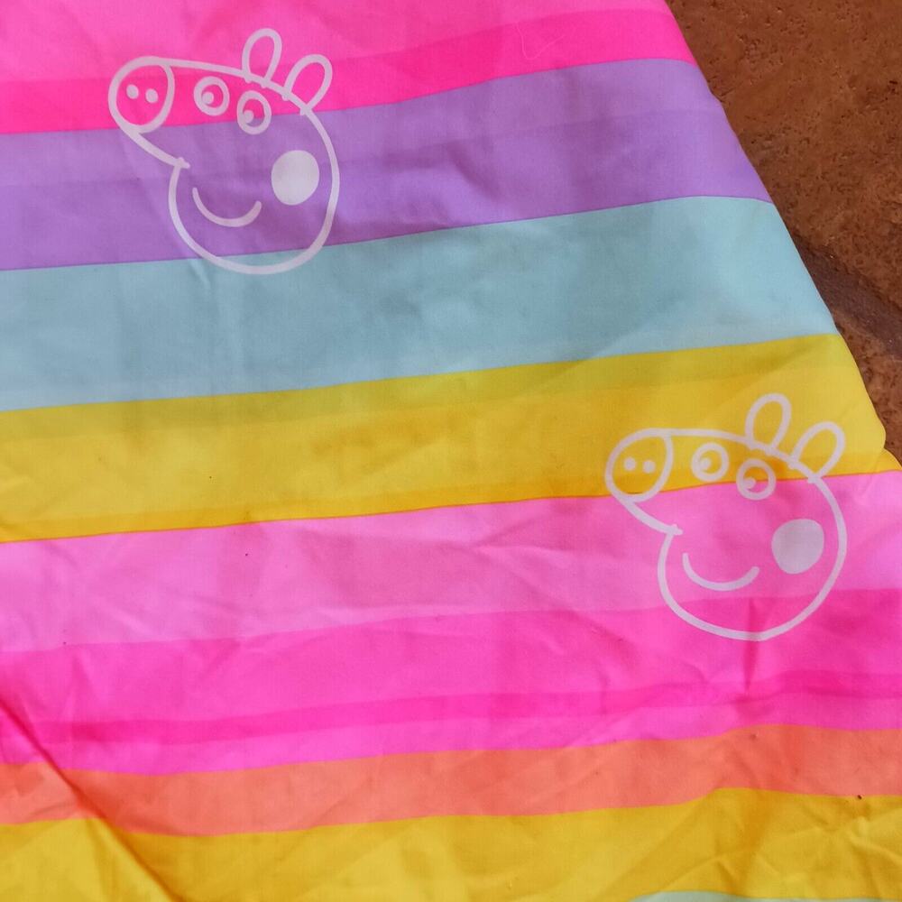 2003 PEPPA PIG & UNICORN Twin Comforter Pink & Rainbow Reversible 71x 81.5 Vntg - Picture 12 of 16